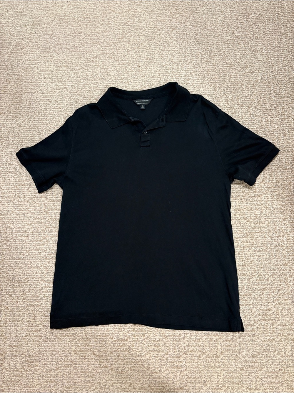 Banana Republic Black Men's Polo Shirt - Short Sleeve